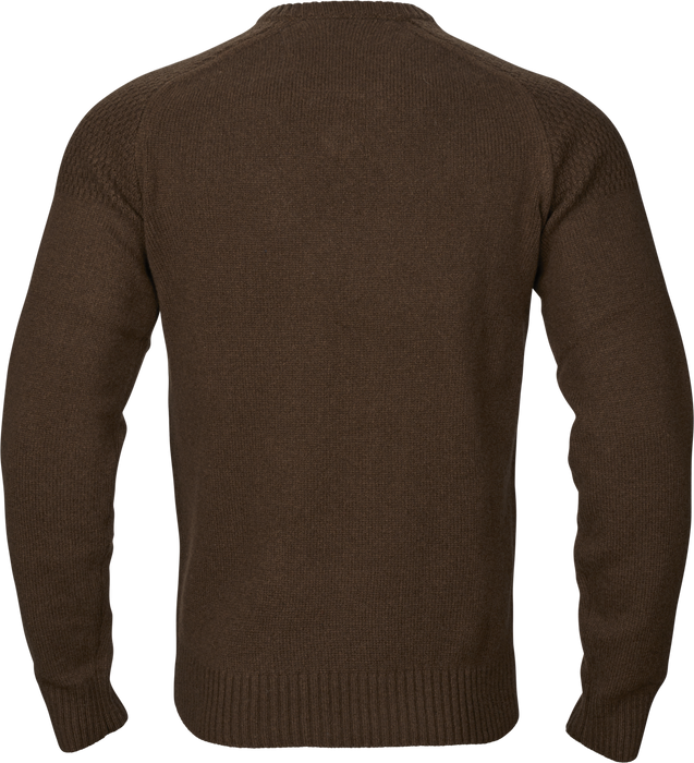 Merino-Pullover mit V-Ausschnitt Demitasse brown – Härkila