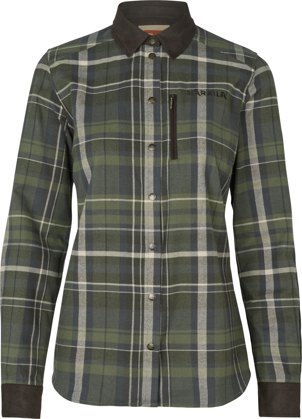 Pajala L/S Hemd Damen – Olive check – Härkila