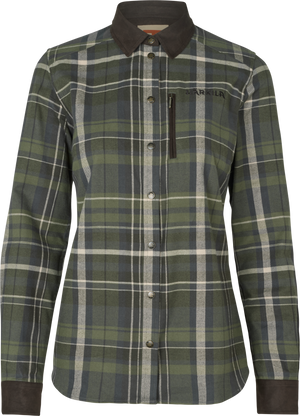 Pajala L/S Hemd Damen – Olive check – Härkila