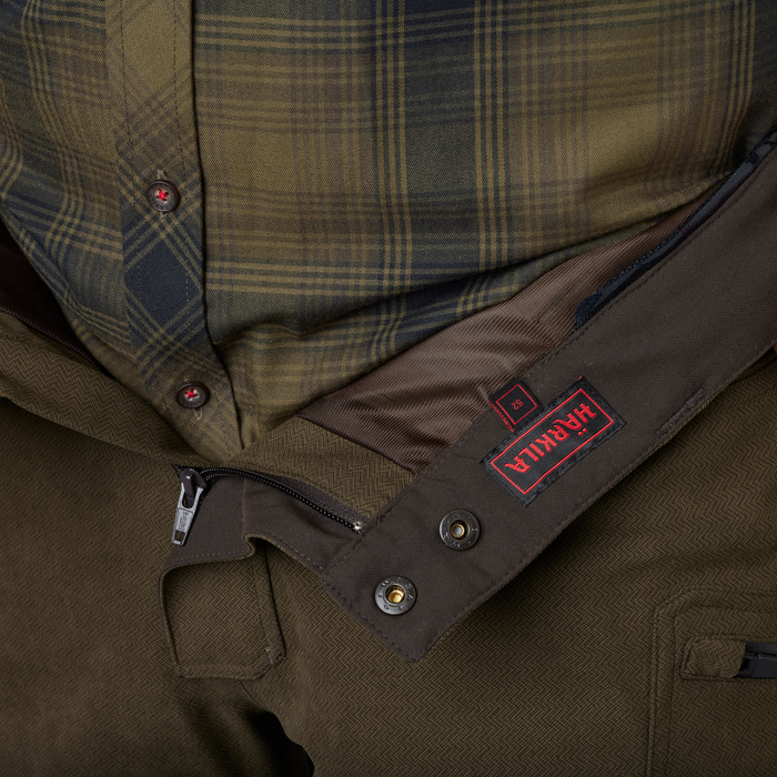 Drückjagd-HWS-Lederhose Weidengrün/Schattenbraun - Härkila