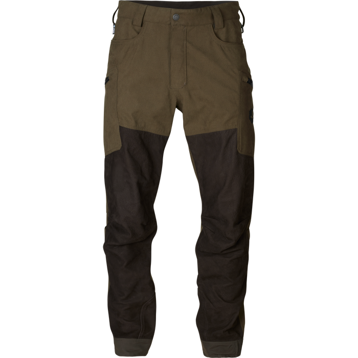 Drückjagd-HWS-Lederhose Weidengrün/Schattenbraun - Härkila