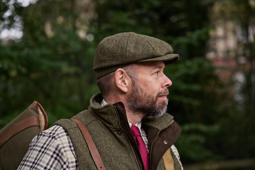 Baker-Boy-Mütze Forest green/Fischgrätmuster – Härkila