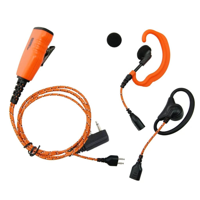 Orangefarbenes Textilkabel 3-in-1 C- und D-Jumper/Peltor und Mikrofon/PTT - PRO-U610L