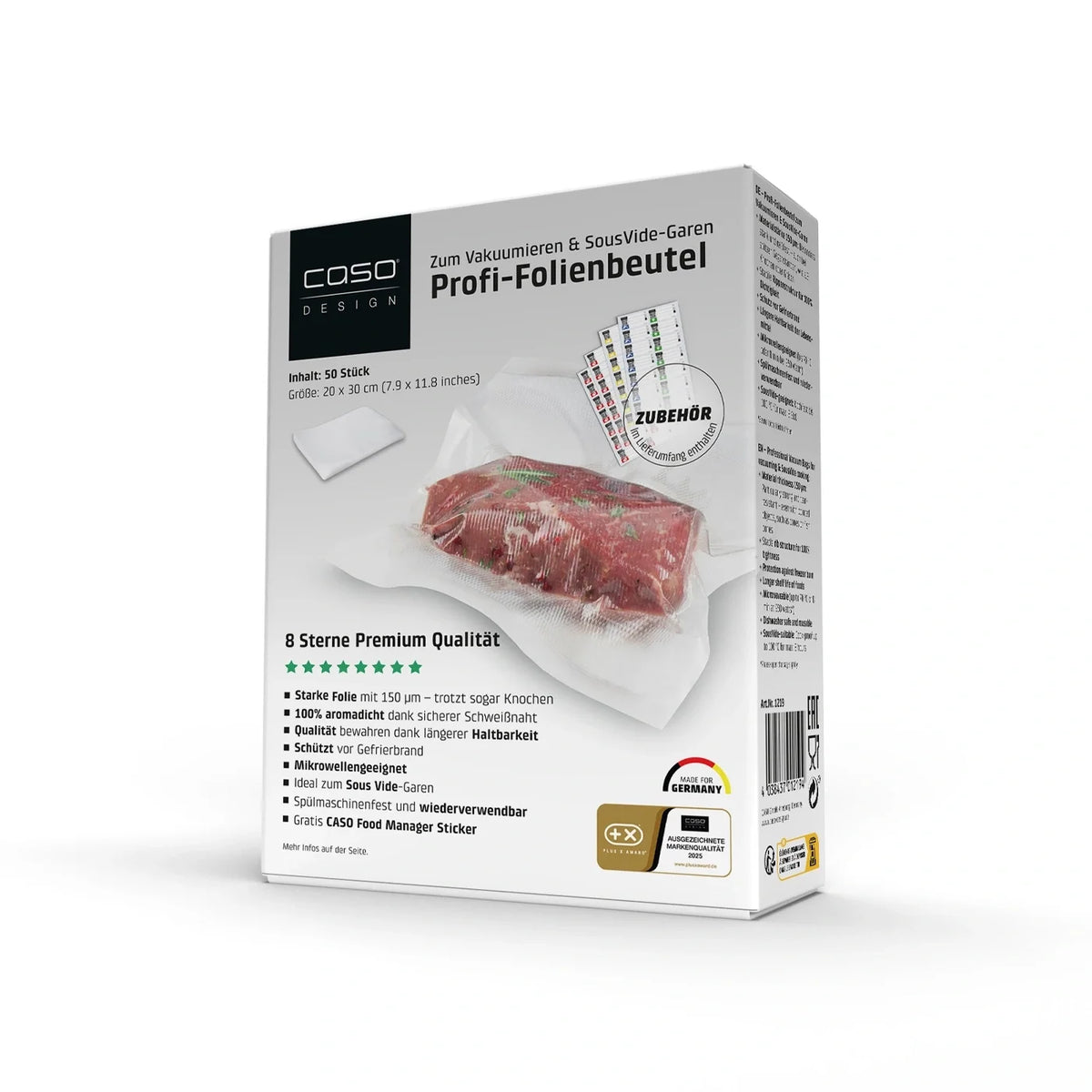 Vakuumierbeutel CS1219 20x30 cm 50 Stk. - 150 my – Caso