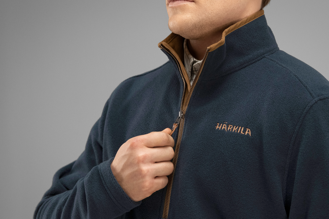 Sandhem-Fleecepullover – Dunkelblau meliert – Härkila