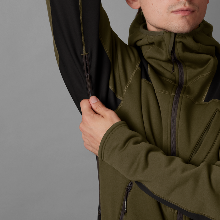 Deer Stalker - Fleece-Hoodie Weidengrün/Schattenbraun - Härkila