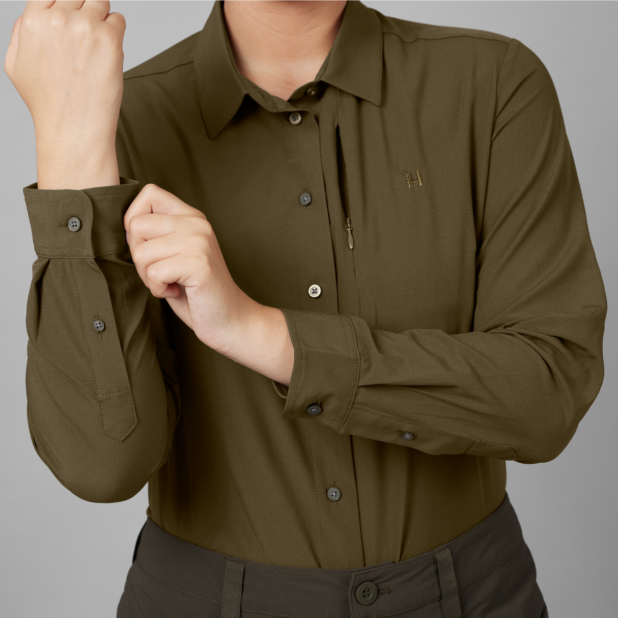 Trail L/S Hemd Damen Willow green - Härkila