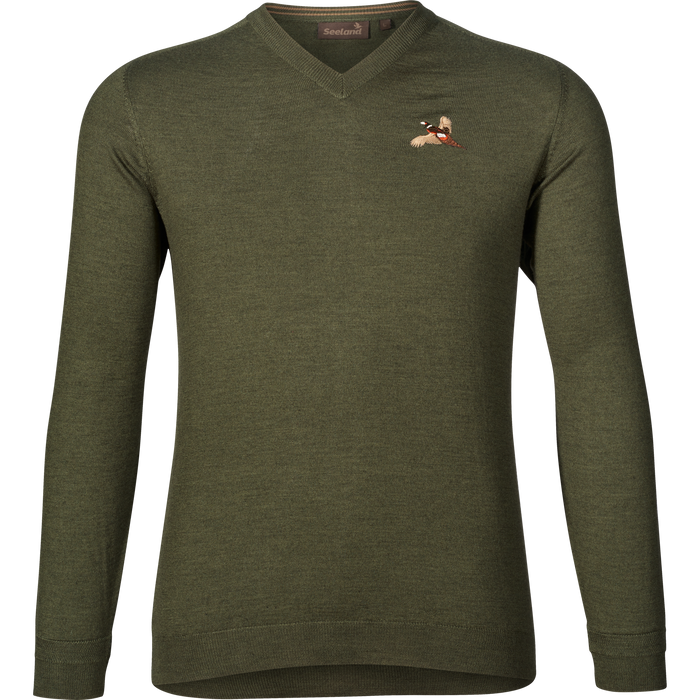 Woodcock V-Ausschnitt-Pullover Classic grün - Seeland