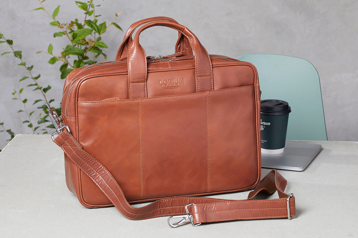 Oslo Laptoptasche, Cognac – Corium