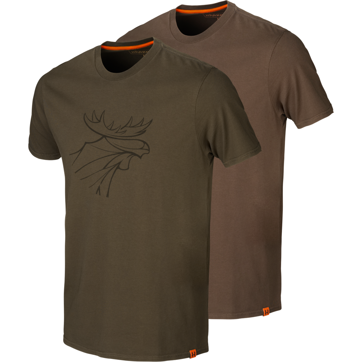 Grafisches T-Shirt 2er-Pack Willow green/Slate brown - Härkila