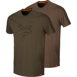 Grafisches T-Shirt 2er-Pack Willow green/Slate brown - Härkila
