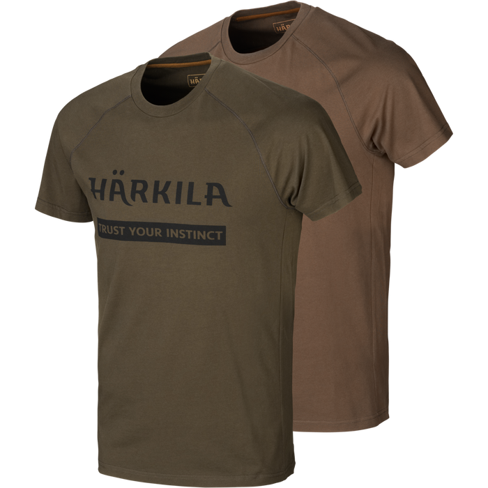 Logo T-Shirt 2er-Pack Willow green/Slate brown - Härkila