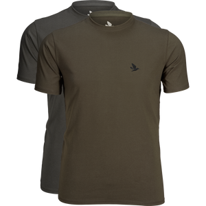 Outdoor 2er-Pack T-Shirts Raven/Pine green - Seeland