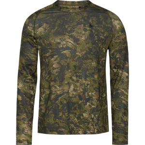 Aktives Camouflage-Langarm-T-Shirt InVis Grün - Seeland