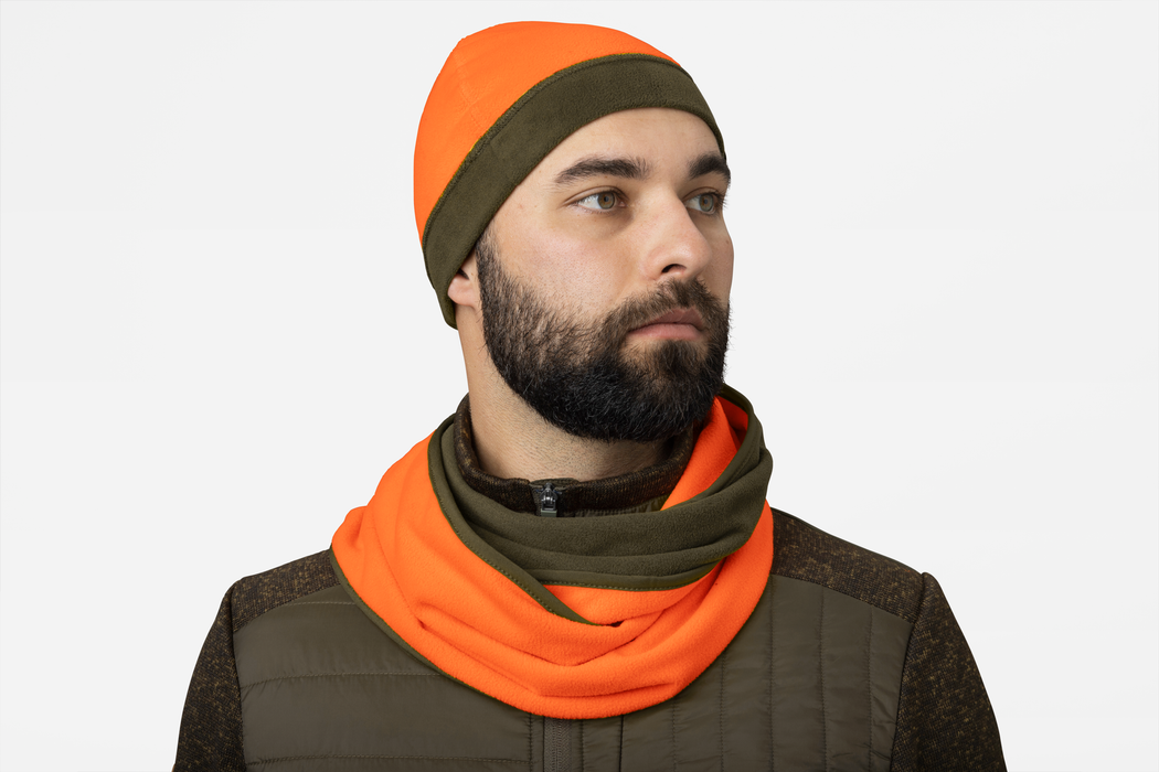 Wendefleece - Schal Tannengrün/Hi-Vis-Orange - Seeland