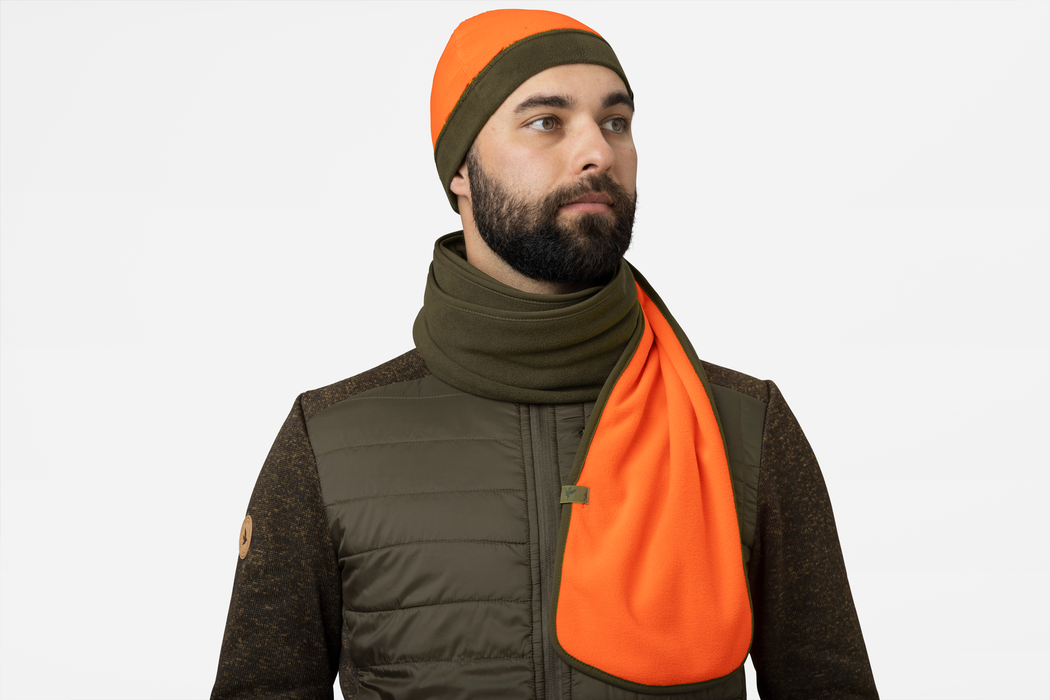 Wendefleece - Schal Tannengrün/Hi-Vis-Orange - Seeland