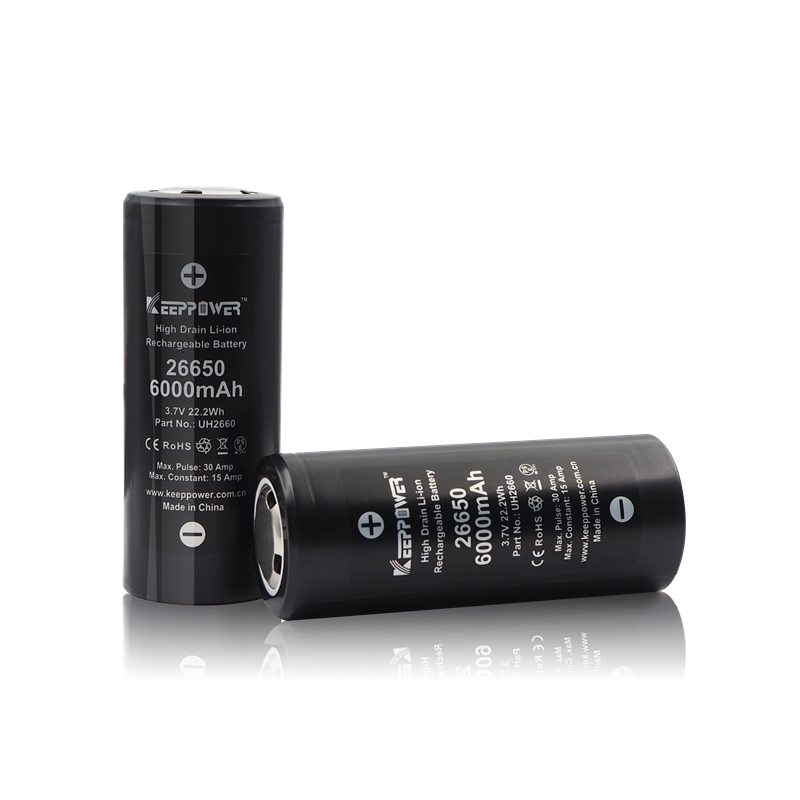 26650 KeepPower 6000mAh High Drain Li-Ion Akku 3,7V - 2 PACK