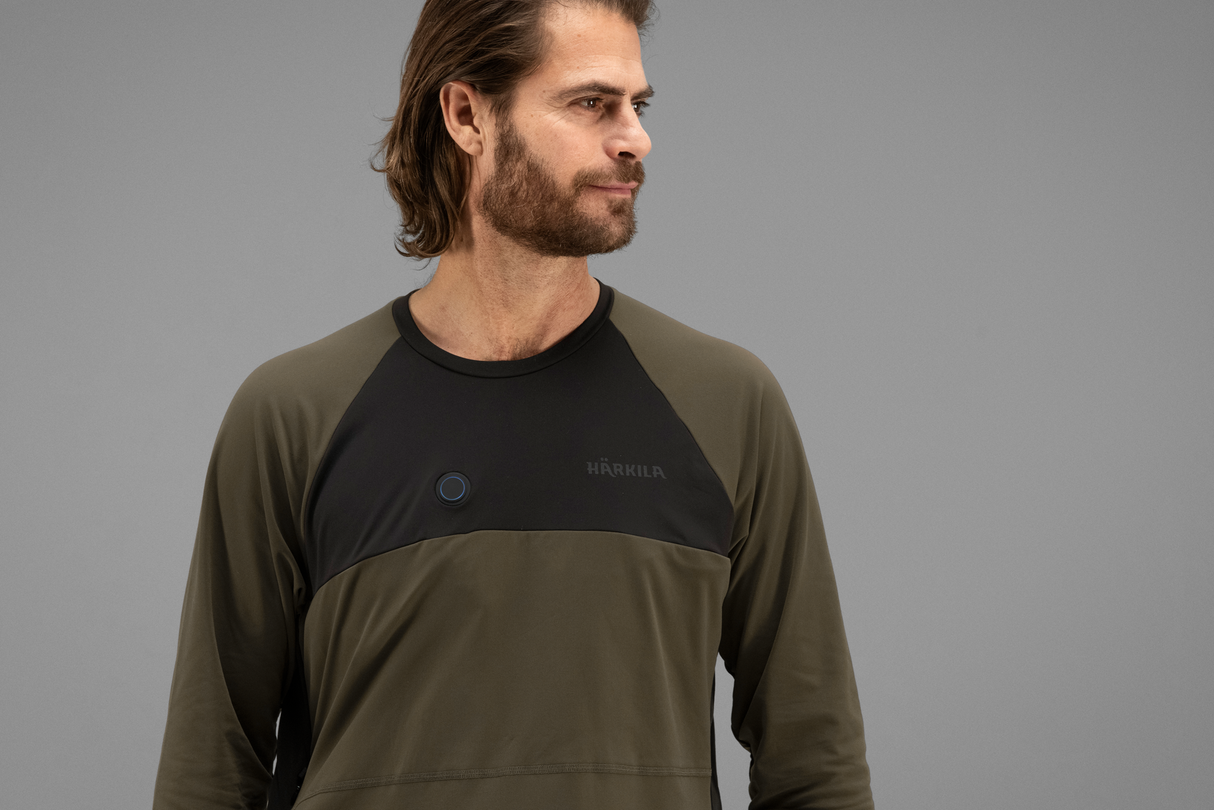 Heat L/S T-Shirt Willow green/Schwarz - Härkila