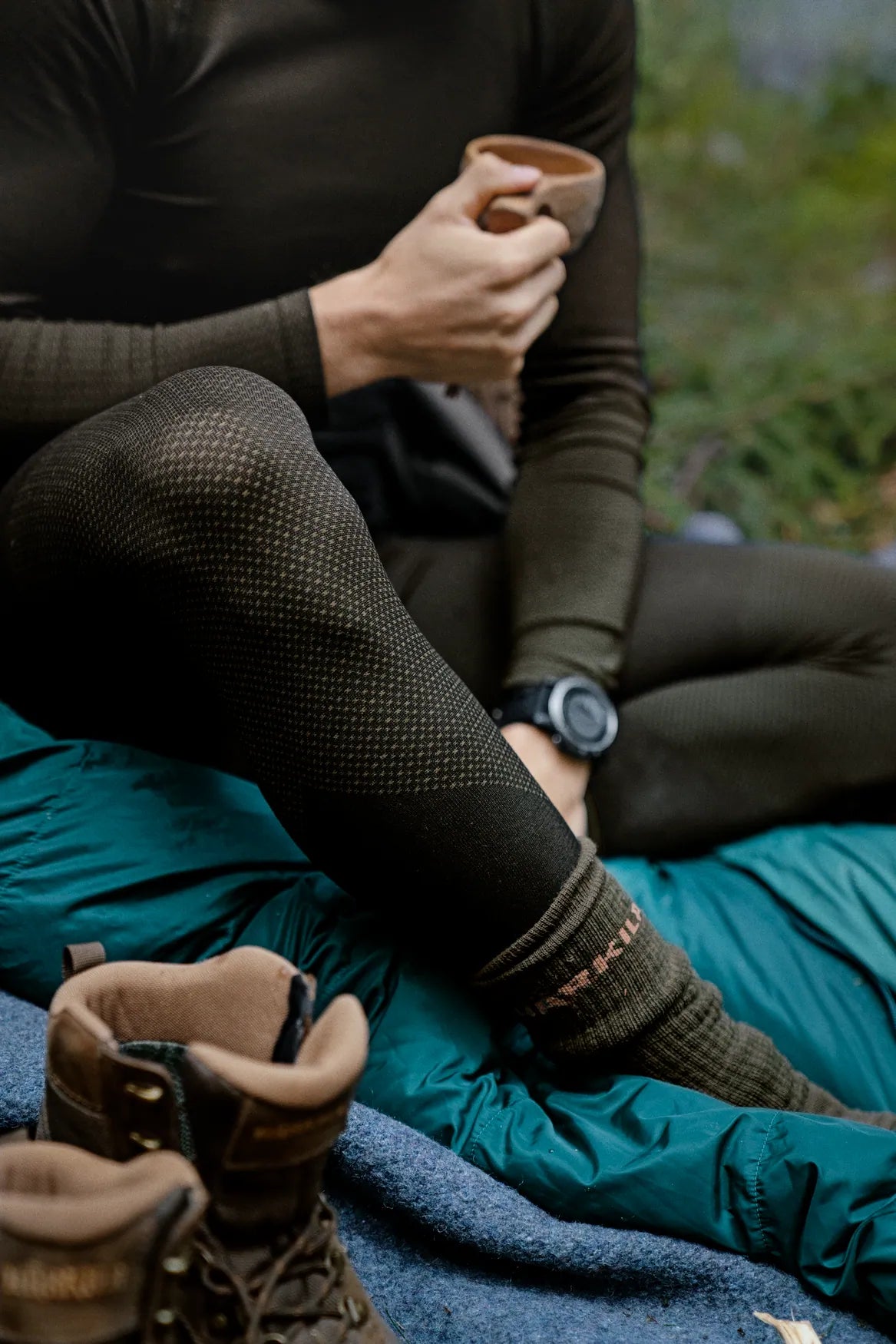 Base Active Lange Unterhosen Dark Willow Green - Härkila
