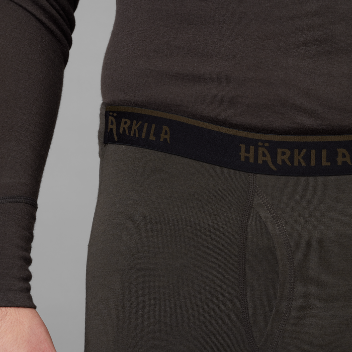 Härkila Base All Season lange Unterhose mit seitlichem Reißverschluss, Schattenbraun – Härkila