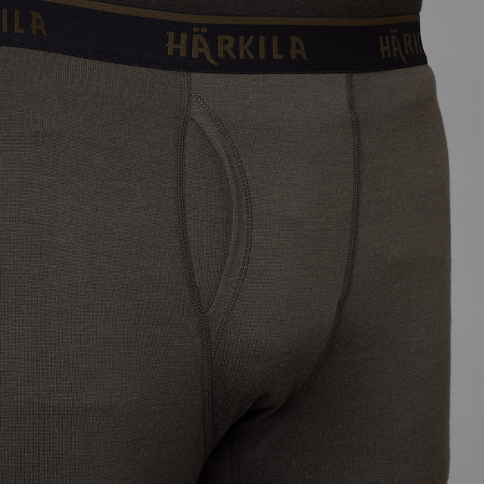Härkila Base All Season lange Unterhose mit seitlichem Reißverschluss, Schattenbraun – Härkila