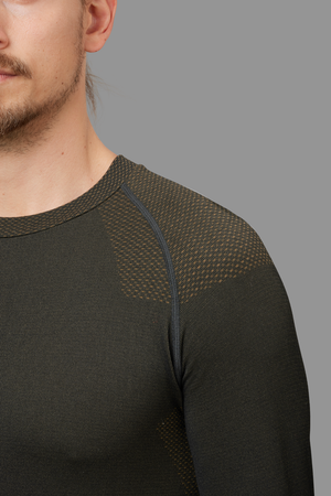 Base active Langarm mit Rundhalsausschnitt Dark willow green - Härkila