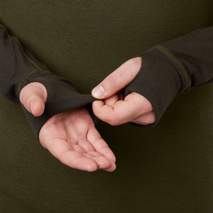 Base Warm Zip-Neck Unterhemd Willow green/Shadow brown - Härkila