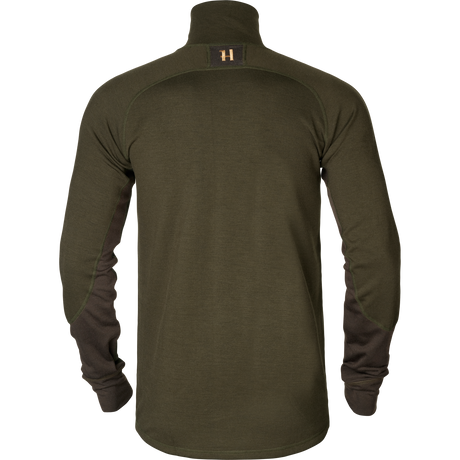 Base Warm Zip-Neck Unterhemd Willow green/Shadow brown - Härkila