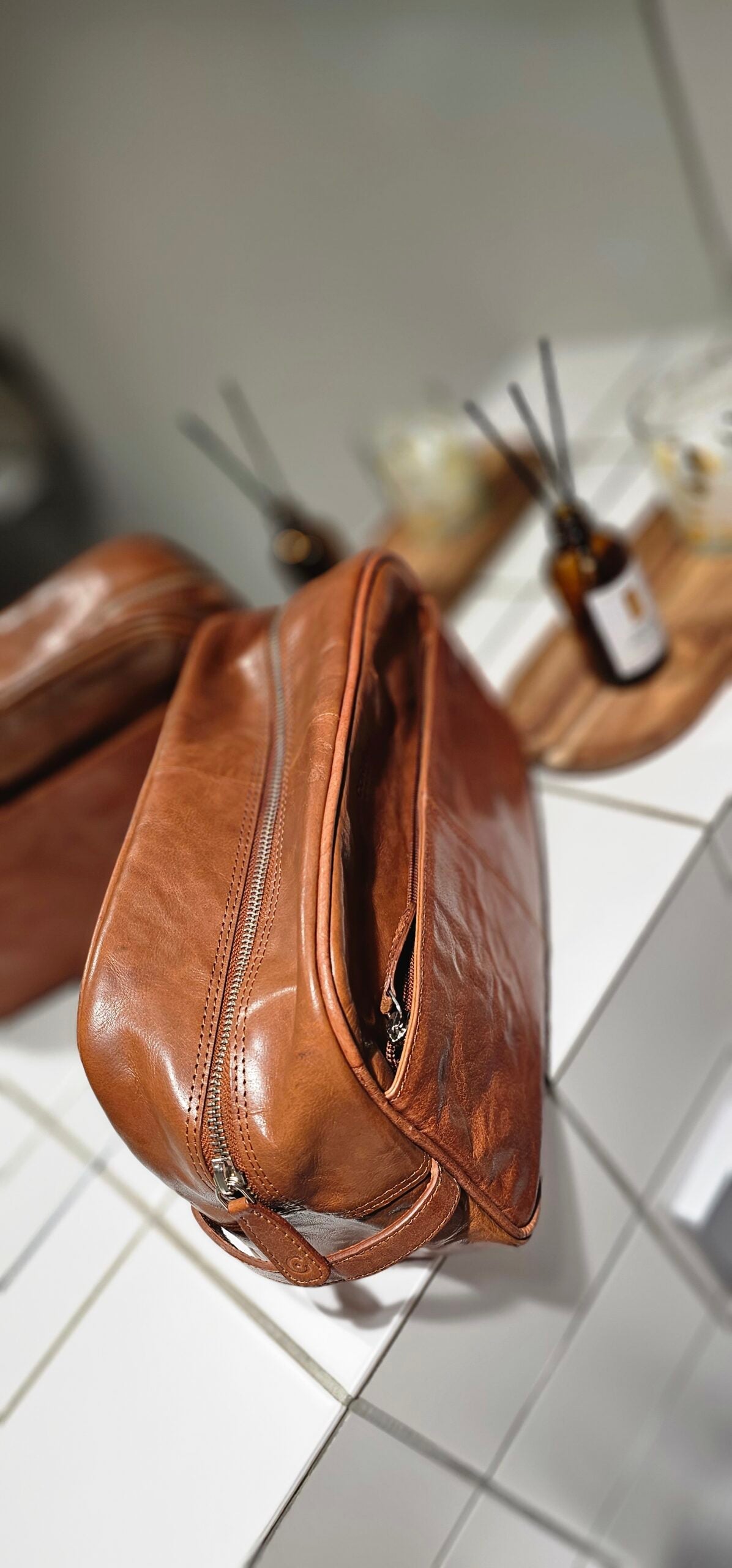 Auckland Kulturbeutel Cognac – Corium