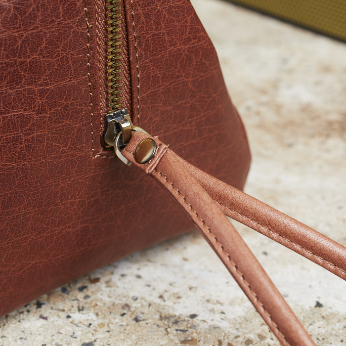 Leder-Kulturtasche Hellbraun - Corium