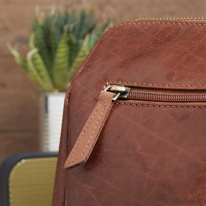 Leder-Kulturtasche Hellbraun - Corium