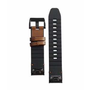 QuickFit® 22 urremme, Læder/FKM hybridrem, brun/sort 2