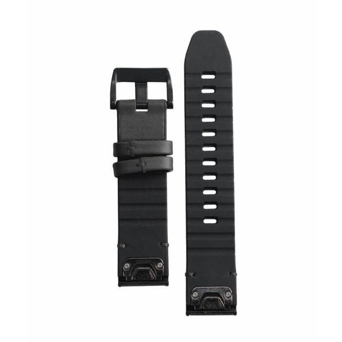 QuickFit® 22 urremme, Læder/FKM hybridrem, Tundra/sort 2