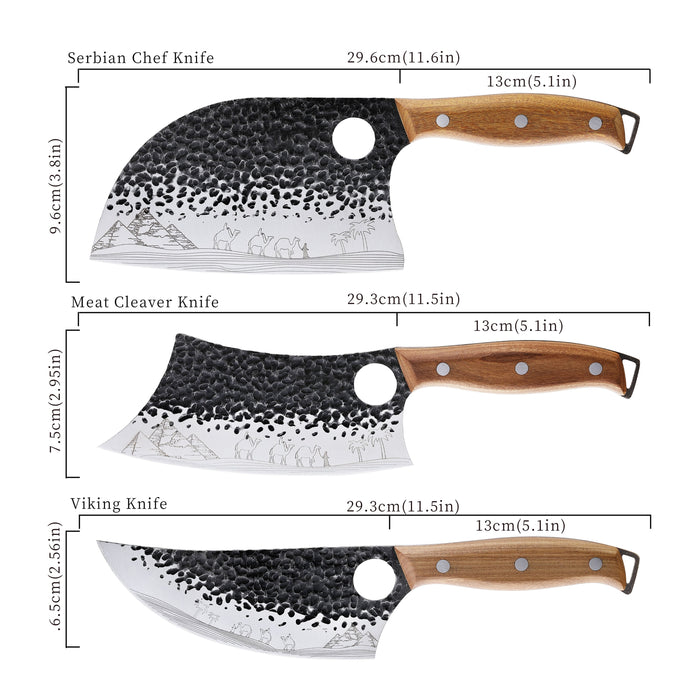 3-in-1 handgeschmiedetes Messerset