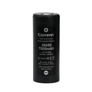 26650 KeepPower 7000mAh High Drain Li-Ion Akku 3,7V