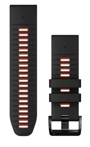 Quickfit 22 mm urremme, Black/Flame Red silikone 2