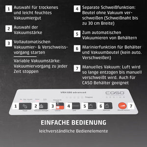 Vakuumierer - VRH690 0,9 bar 20L/min - Caso