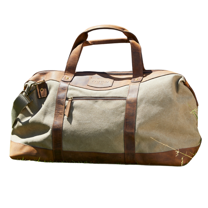Reisetasche Canvas/Hunter Leder