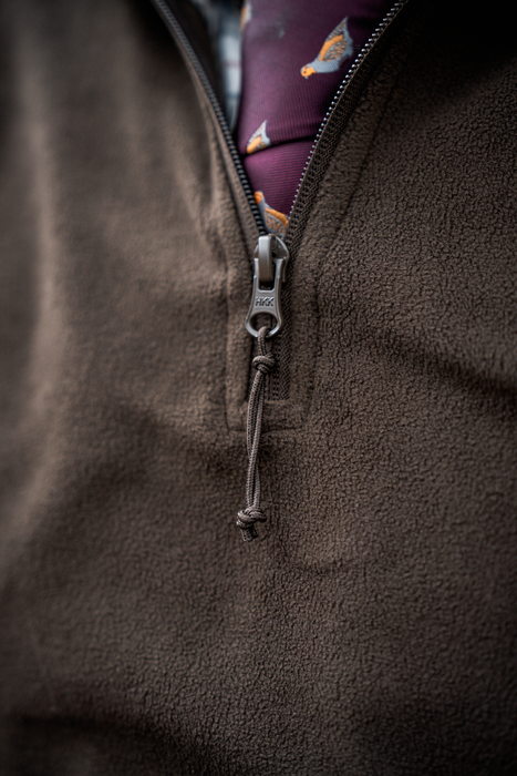 Halbzip-Pullover in Dark Brown – Seeland