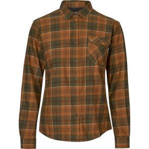Skye Flanellhemd für Damen - Grizzly Brown/Terracotta Check - Seeland