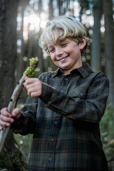 Flanellhemd - Pine Green/Dark Navy Check - Glen Junior – Seeland