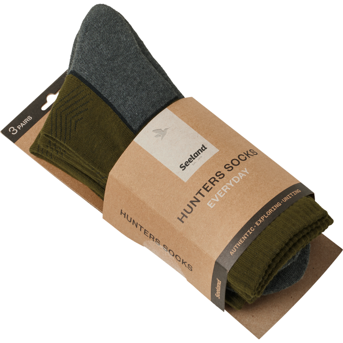 Feldsocken – 3er-Pack Kieferngrün/Dunkelgrau – Seeland