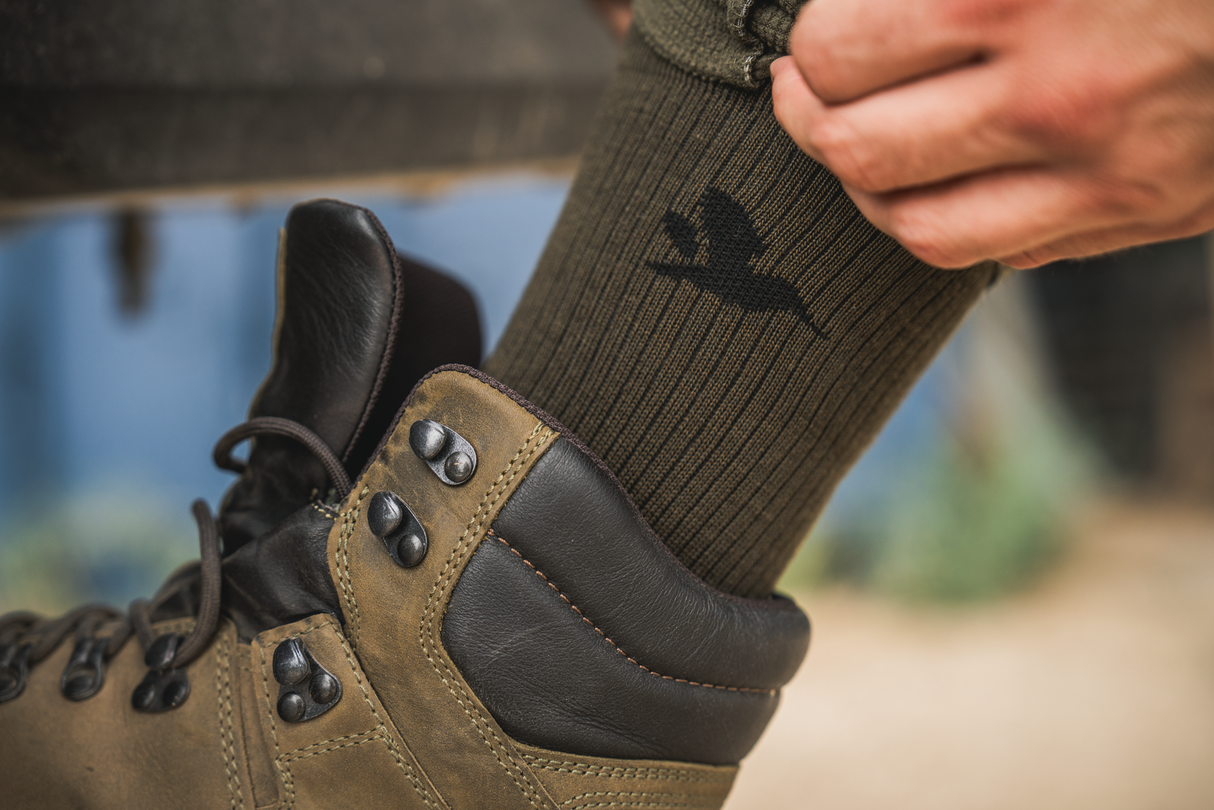 Field Merino-Socken - 2Pack Pine Green/Military Olive - Seeland