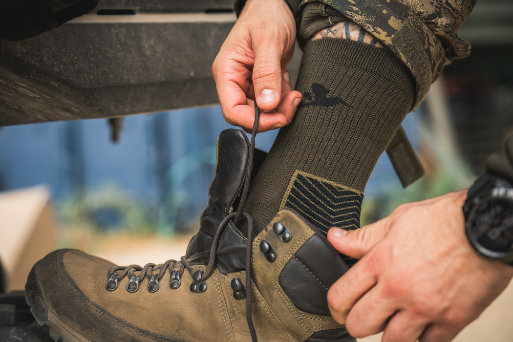 Feld-Merino-Strumpf – 2er-Pack Kieferngrün/Militäroliv – Seeland