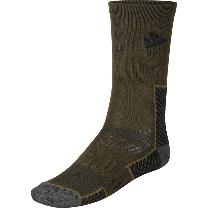 Feld-Merino-Strumpf – 2er-Pack Kieferngrün/Militäroliv – Seeland