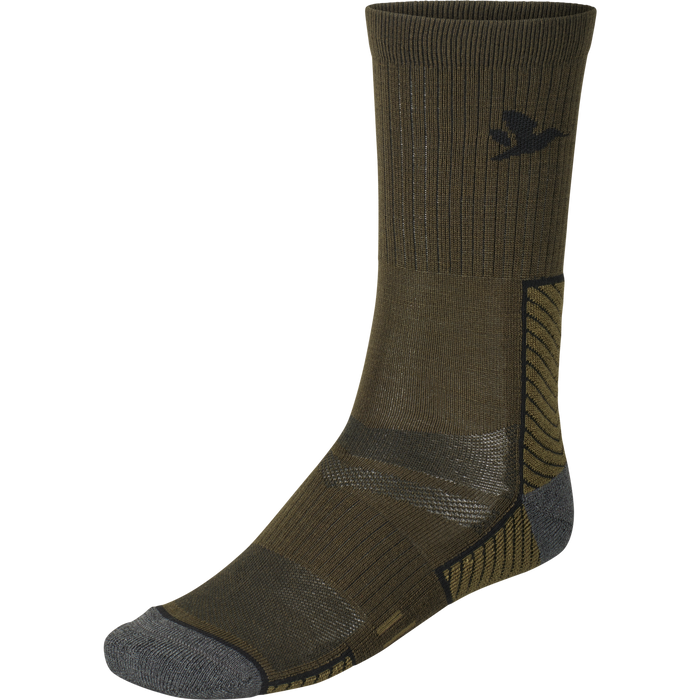 Feld-Merino-Strumpf – 2er-Pack Kieferngrün/Militäroliv – Seeland