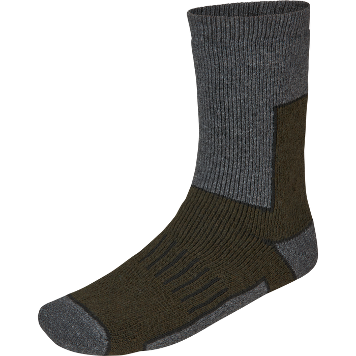 Field Thermo-sokker 2Pack Pine Green Melange/Grey Melange