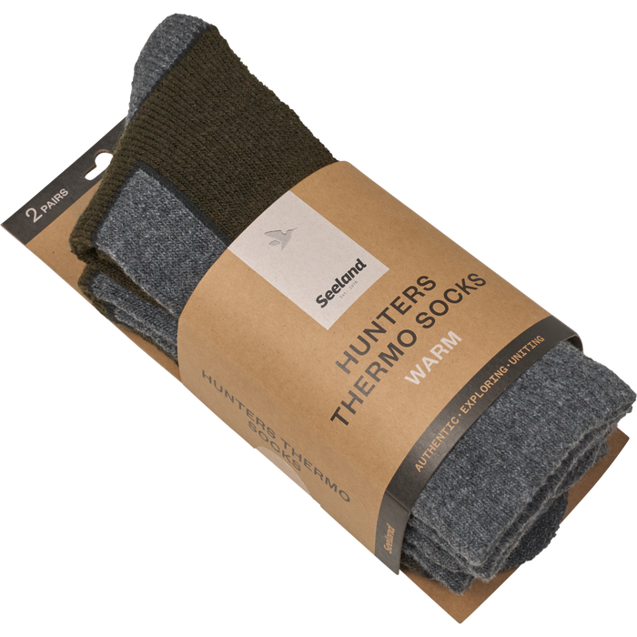 Field Thermo-sokker 2Pack Pine Green Melange/Grey Melange