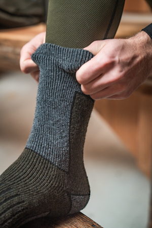 Field Thermo Socken - 2Pack - Pine Green Melange/Grey Melange – Seeland