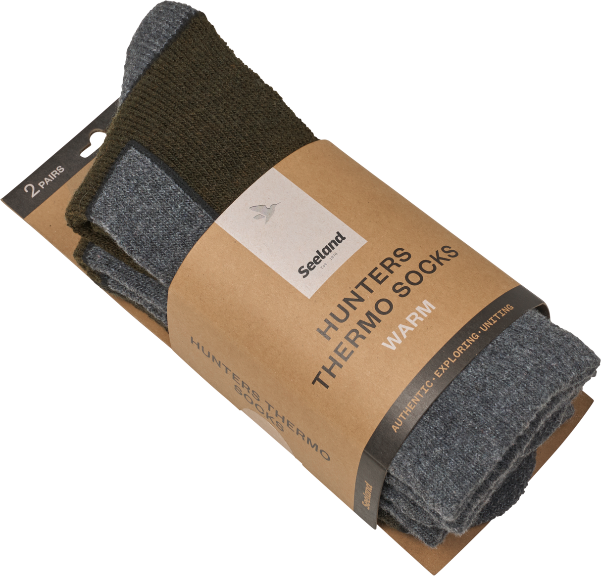 Field Thermo Socken - 2Pack - Pine Green Melange/Grey Melange – Seeland